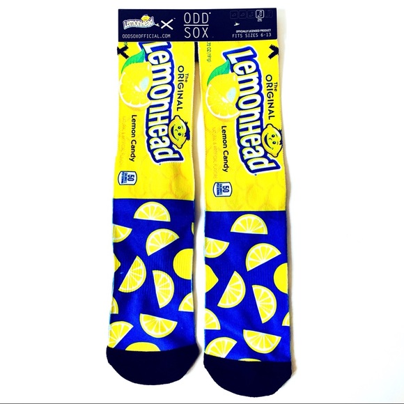 Odd Sox Other - New Odd Sox Lemonhead Lemon Candy Crew Socks